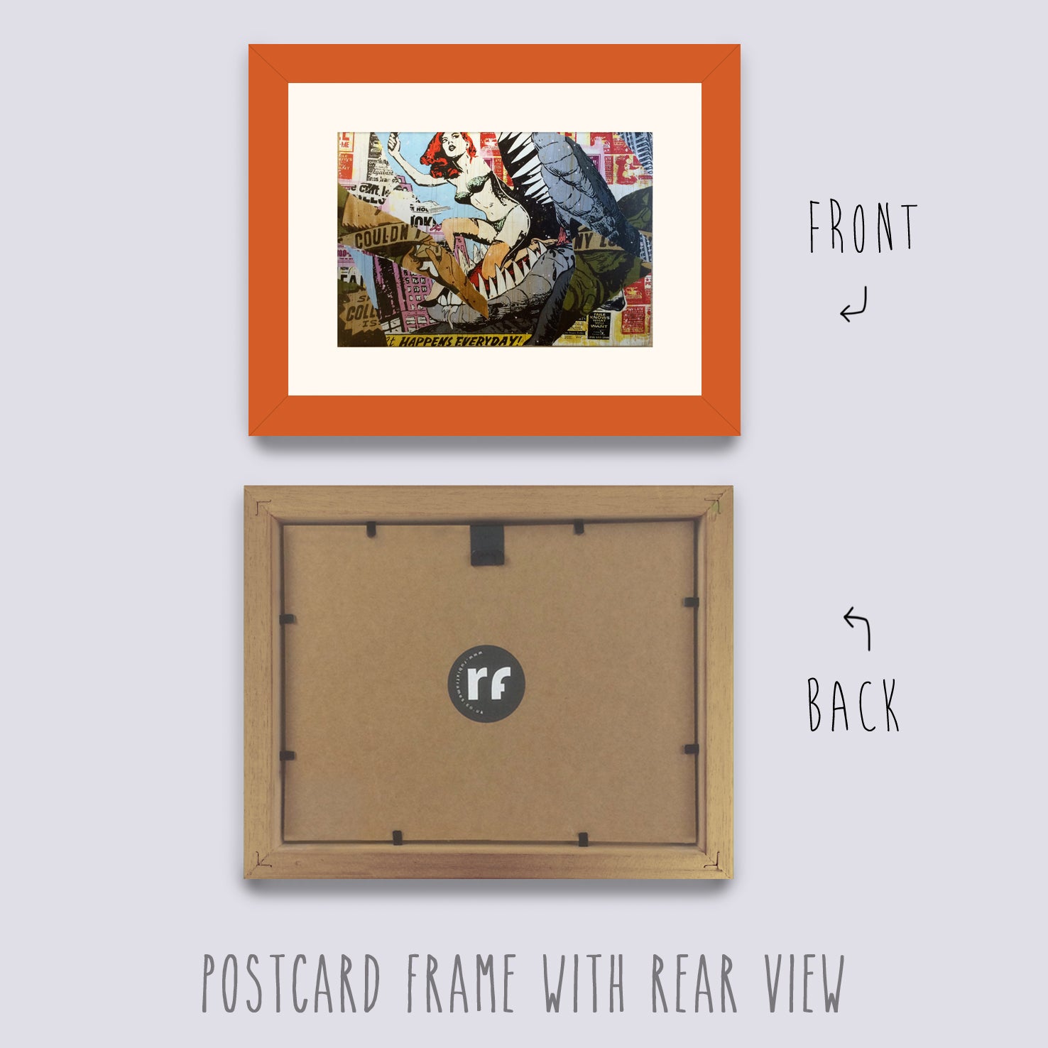 Postcard Frame (Conservation Back) Black, White, Colours, UV glass, Mount  Option 